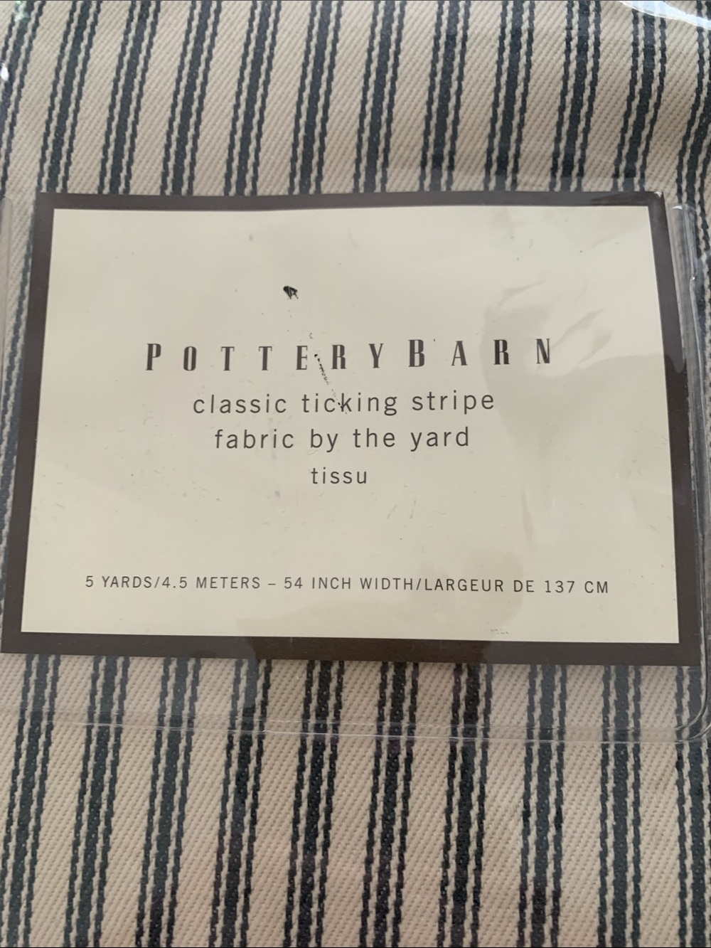 5 Yards Pottery Barn Wheaton Ticking Stripe Fabric